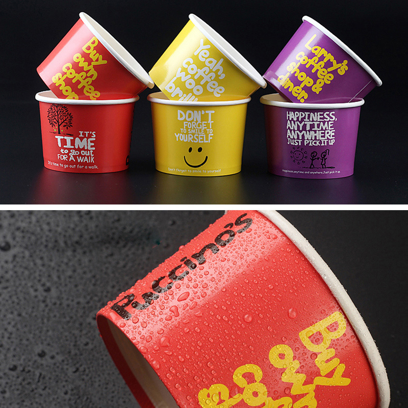 Cold Ice Cream Yogurt Paper Cups with Double PE Coating