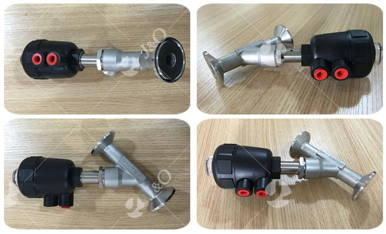 Sanitary Stainless Steel Angle Seat Valve with Plastic Actuator