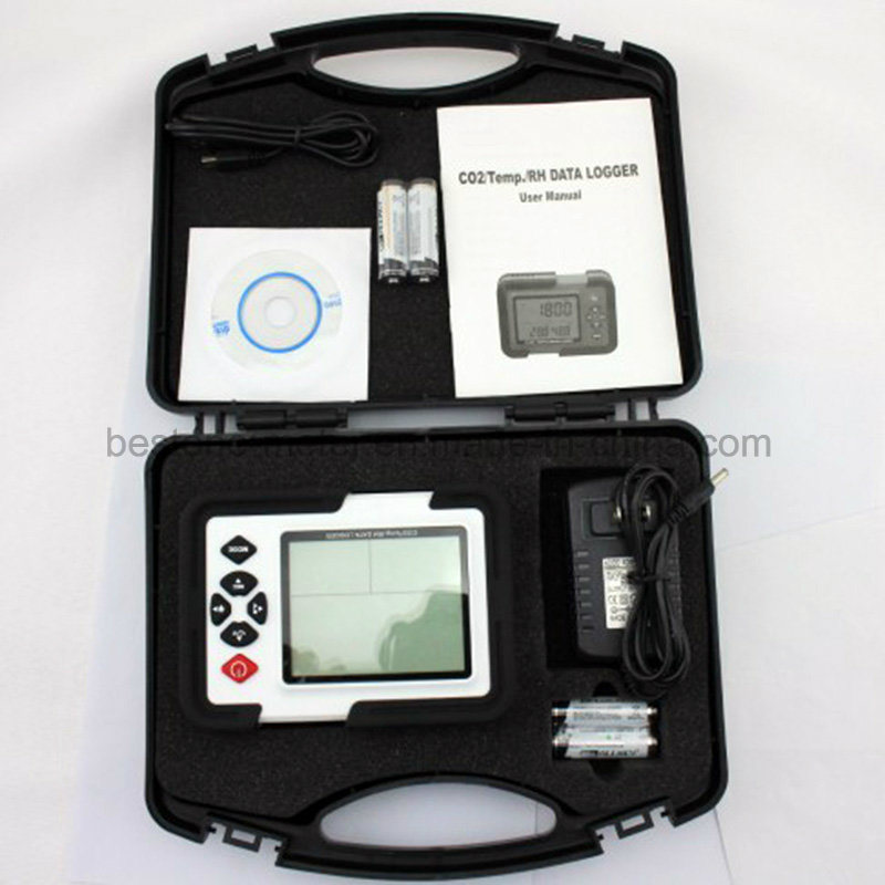 Digital CO2 Monitor CO2 Meter Ht-2000 Gas Analyzer Detector 9999ppm CO2 Analyzers with Temperature and Relative Humidity Tester