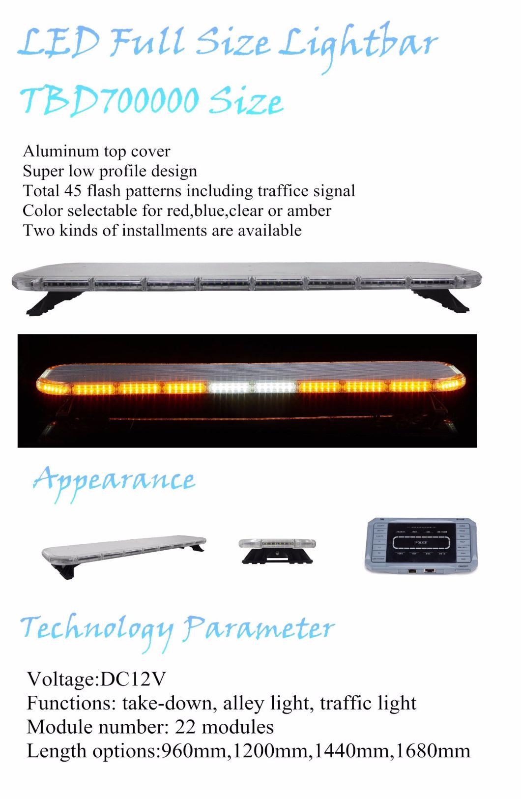 Warning Full Size LED Lightbar