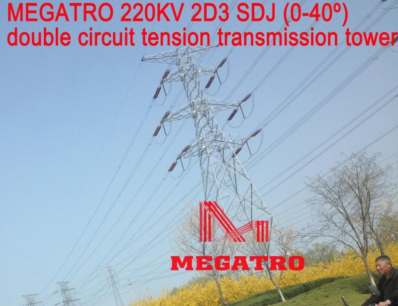 Megatro 220kv 2D3 Sdj Double Circuit Tension Transmission Tower