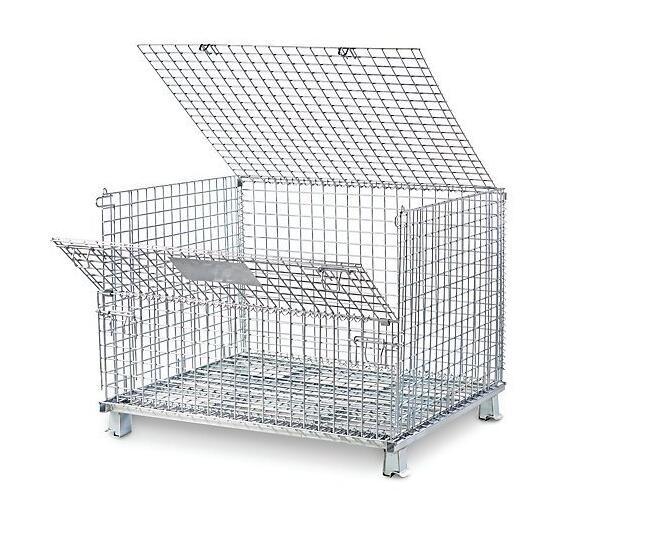 Folding Collapsible Transport Roll Wire Mesh Container