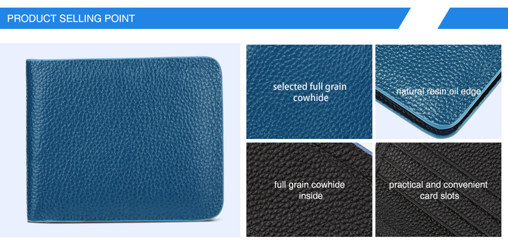 Custom Brand Logo Name Genuine Leather Mens Wallet