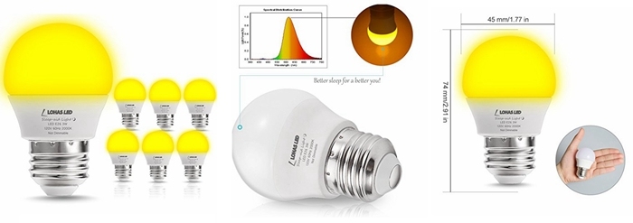 Newest Mini G14 LED Bulb 25W Equivalent (3W) E26 Non-Dimmable 2000K LED Night Light Bulb