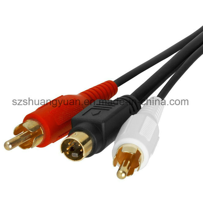 S-Video & 2-RCA Audio Cable Combo with Gold Plated 3FT