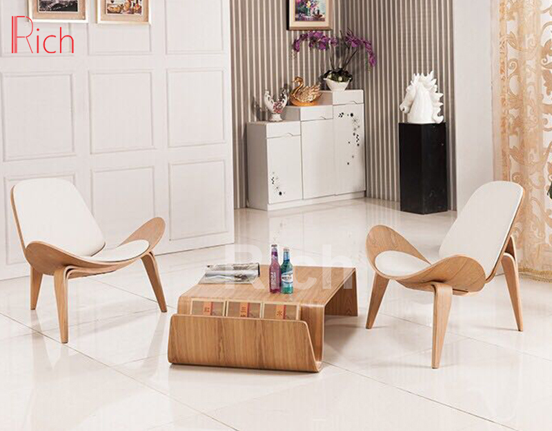 Modern Designer Hans Wenger Shell Wood Veneer Lounge Leisure Chair