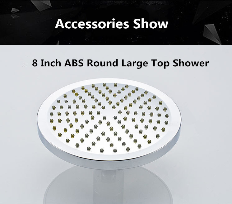 8inch ABS Round Top-Spraying LED Intelligent Constant Temperature Shower