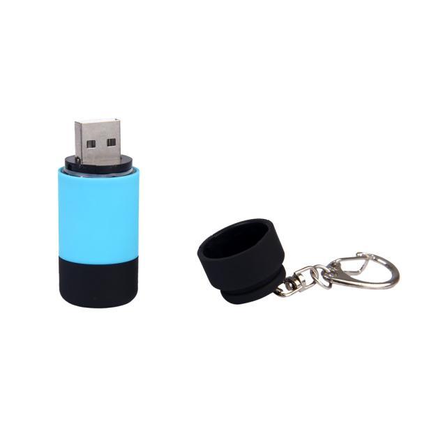 Mini Waterproof USB Rechargeable LED Torch Keychain Flashlight