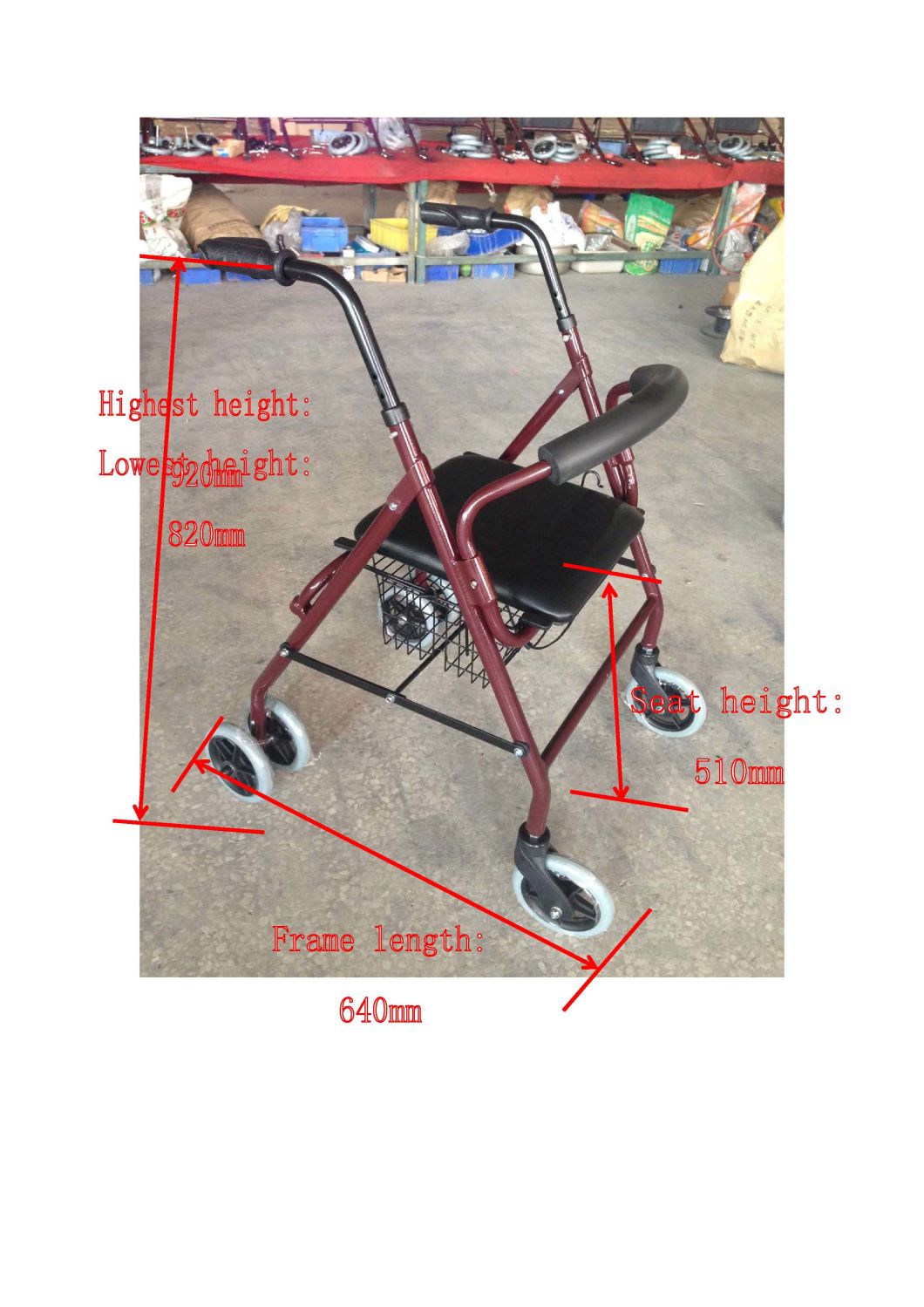 High Quality Waling Aids/Walking Frame/Walker/Rollator (SK-RT405)