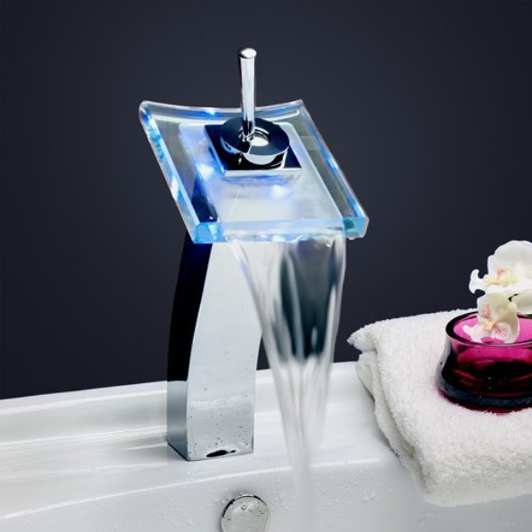 New Design Waterfall LED Bathroom Basin Mixers (WH-L-002)