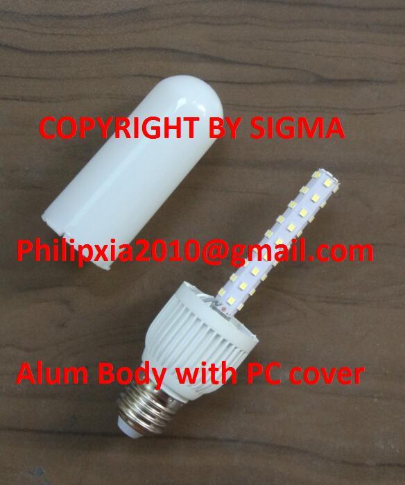 Sigma New Design Sraight 3u 4u AC 110V 127V 220V SMD B22 E27 High Lm 10W 12W Lamps Bulbs Eco LED Light with Alum PC Cover