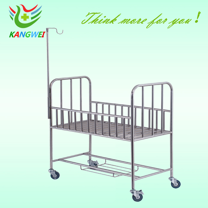 New Born Stainless Steel Baby Bed &Trolley Medical Infant Bed