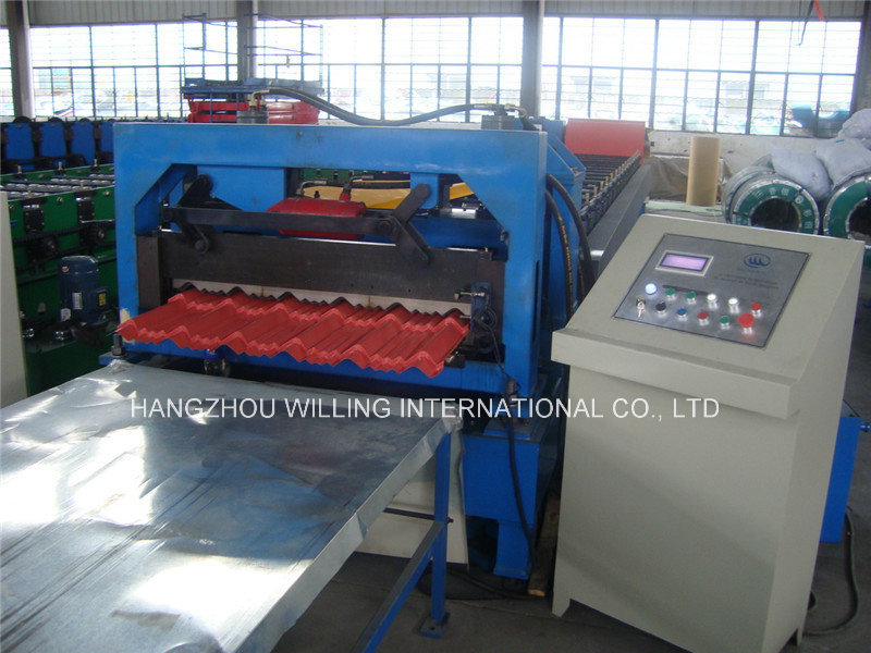 Hot Trapazoidal Glazed Steel Modular Tile Roof Roll Forming Machine