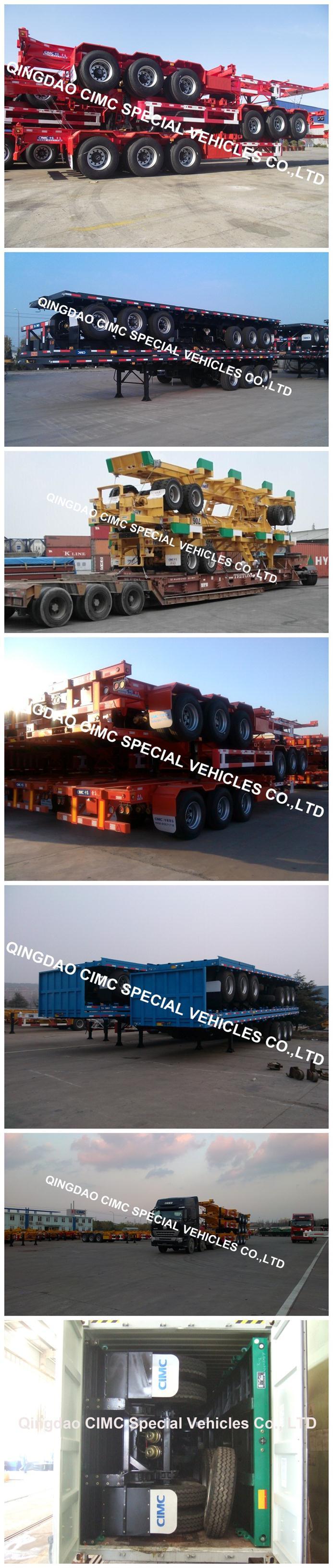 Cimc 3 Axle 40FT Flatbed Container Semi Truck Trailer