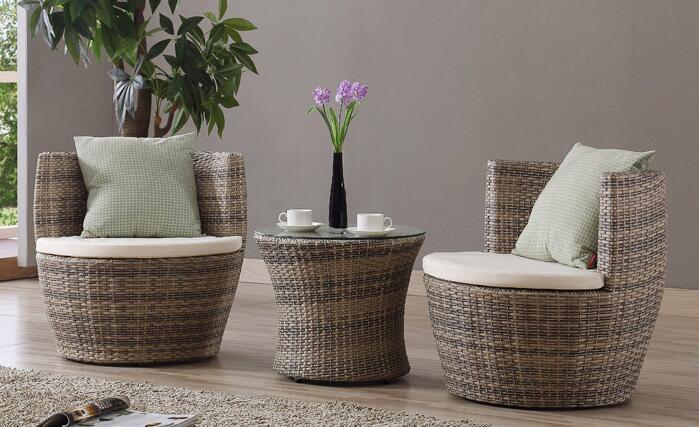 Garden Coffee Table Set Outdoor Casual Rattan Furniture Outdoor UV Resistant PE Rattan Furniture