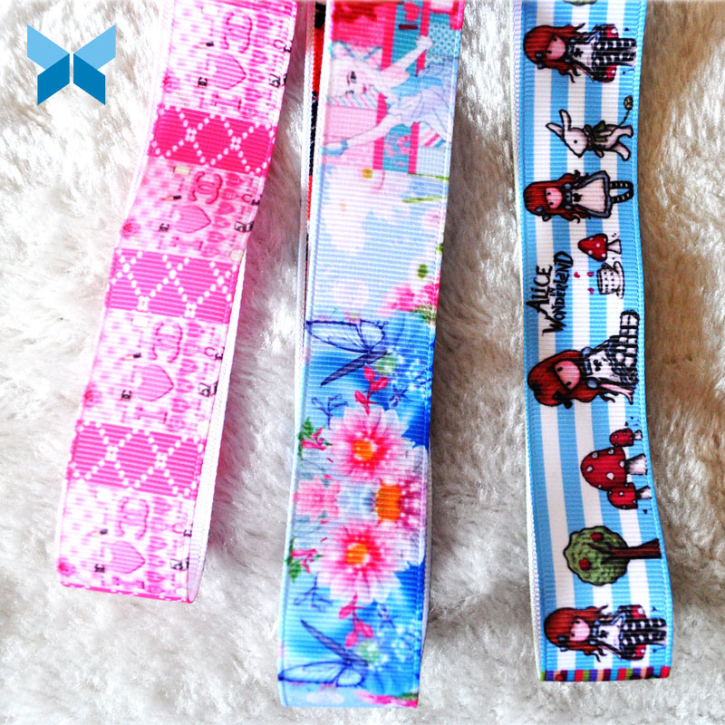 Wholesale Personalized Ribbon Stretch Printed Cartoon Grosgrain Ribbon