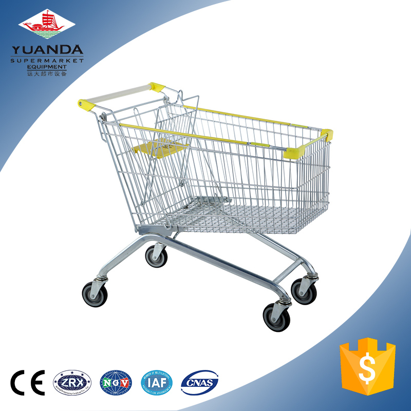 Supermarket Foldable Metal Grocery Shopping Trolley Cart