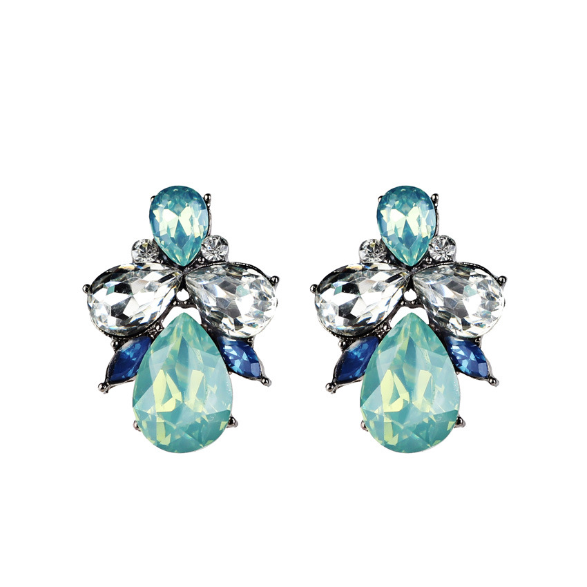 Fashion Imitation Jewelry Women Korean Statement Crystal Stud Earrings