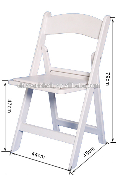 White and Black Color Plastic Resin Folding Hotel Chair