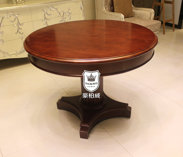 39 Inch Restaurant Wooden Round Pedestal Dining Table