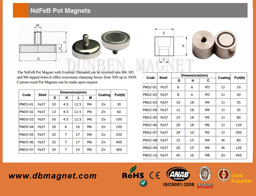 Strong Permanent Ceramic Pot Magnet/ Cup Magnet