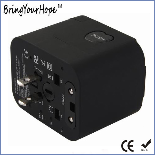 UK/Au/Us/EU Travel Power Plug with 4 USB Ports (XH-UC-014)