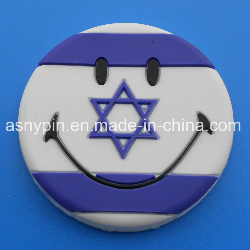 Smile Theme Fridge Magnet Round 3D Israel Flag Design Fidge Magnet