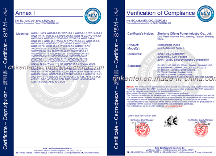 Submersible Multistage Cleac Water Pump (CE Approved)