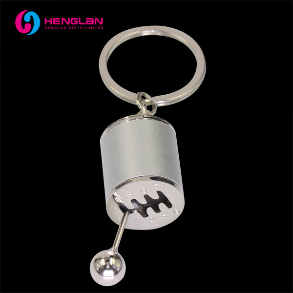 Silver Plated Metal Alloy Keyring 3D Car Gear Tap Position Keychain for Auto Lovers' Gift (HL-KC104)
