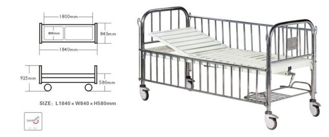 Stainless Steel Semi-Fowler Child Bed