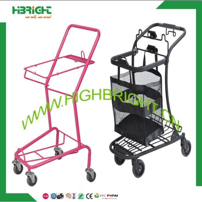 Convenient Store Double Baskets Shopping Cart Trolley