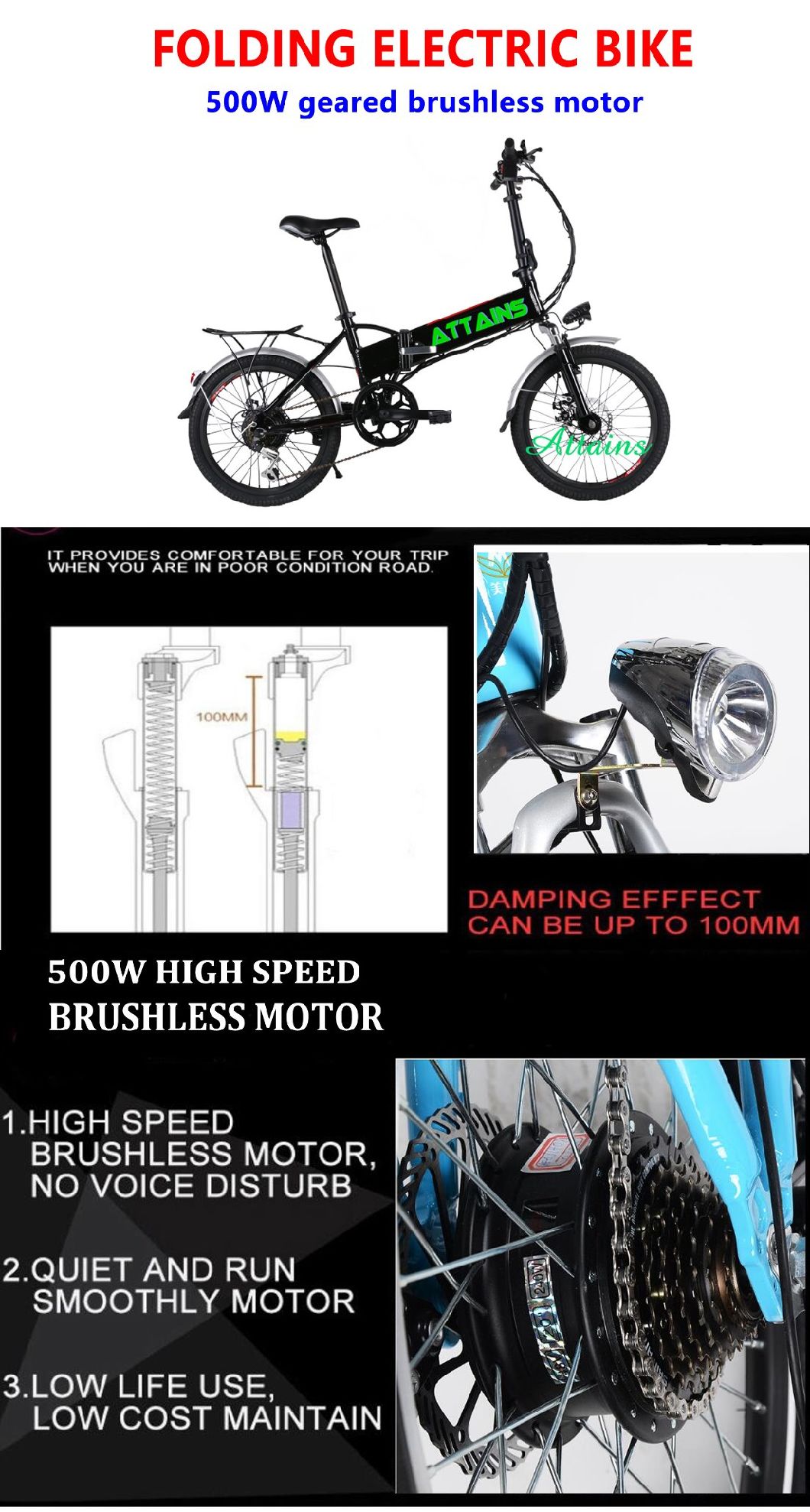 Super High Level Mini Fat Tire Electric Bike Quick Folding Bike 20inch Size Electric Bike