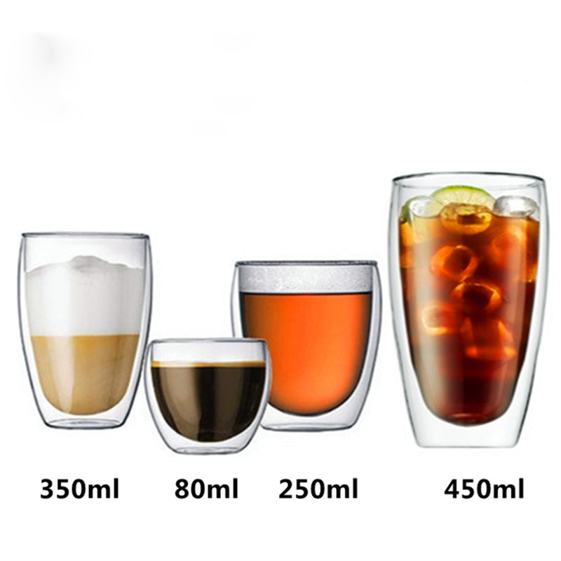 Double Wall Heat and Cold Resistance Glass Bottle Coffee Cup