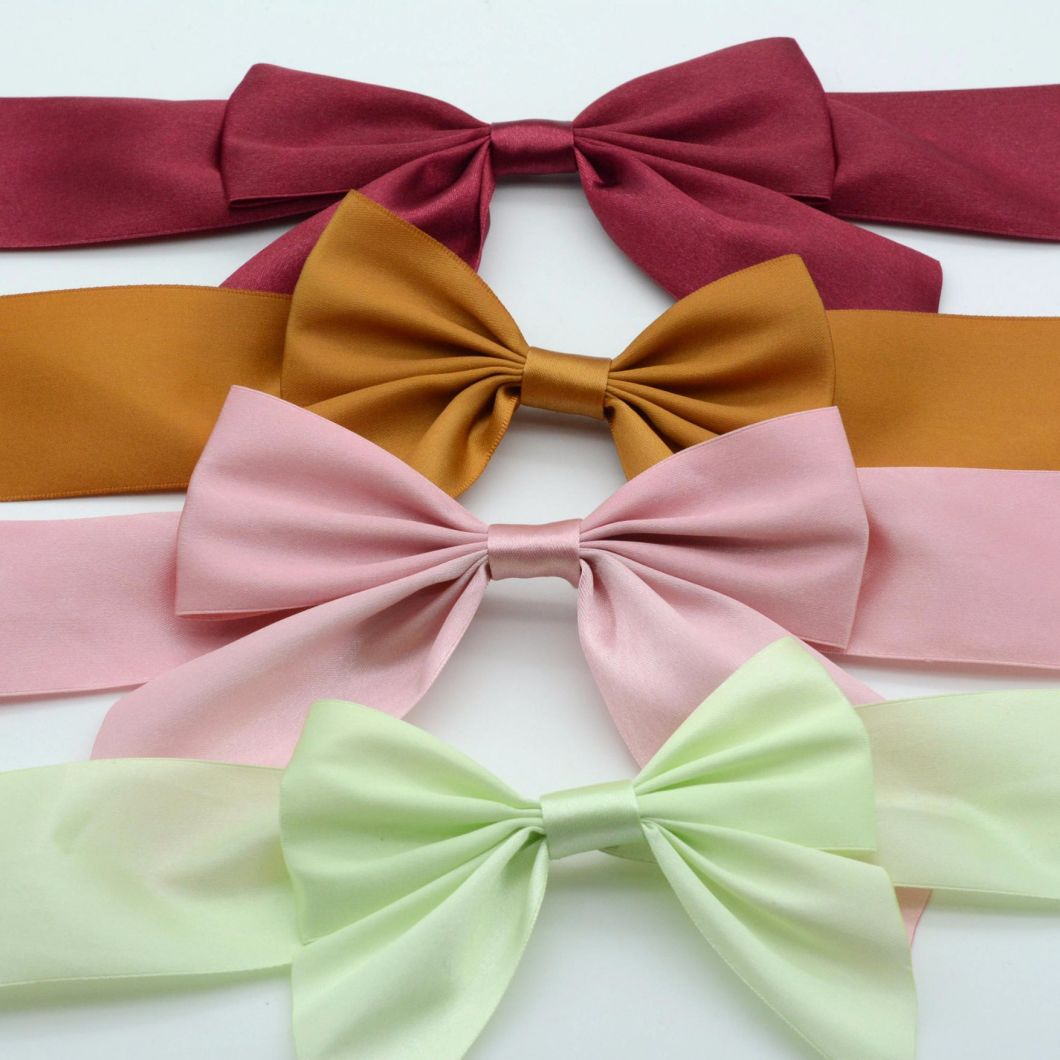 Custom Printed Satin Ribbon Bow for Gift Box Packaging