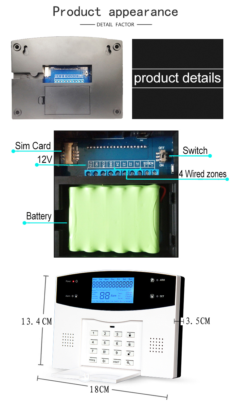 Wireless PSTN GSM Alarm for Home Anti-Theft Security Systems Burglar