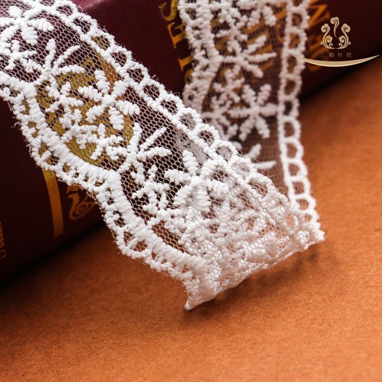 L40002 Mesh 3.5cm Width Milk Lace Trim for Women Dresses