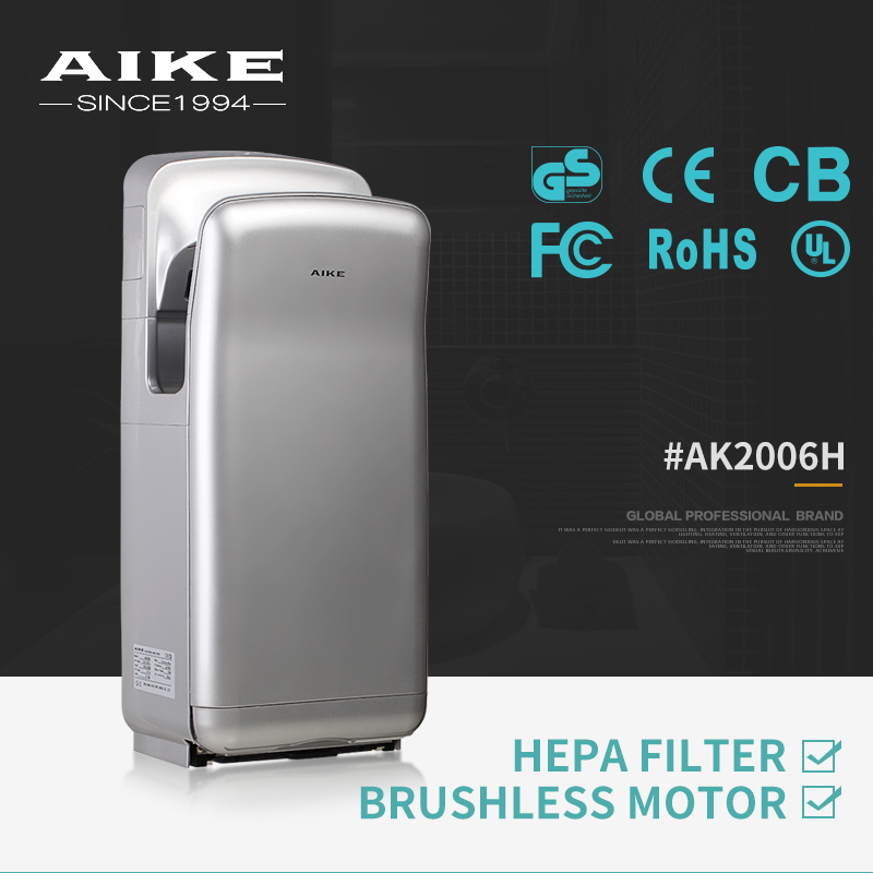 Bathroom No Touch ABS Plastic Electric Fast Jet Air Hand Dryer in Lower Power Energy (AK2006H)