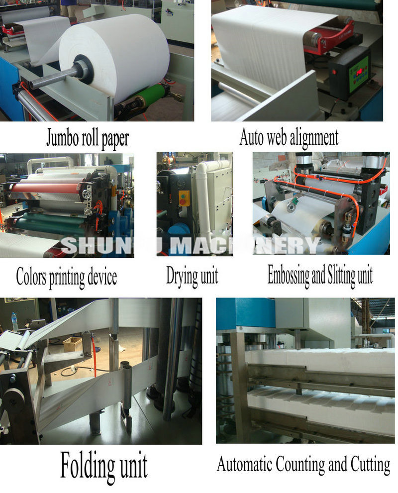 High Performance Six Folding Napkin Paper Embossing and Printing Making Machine