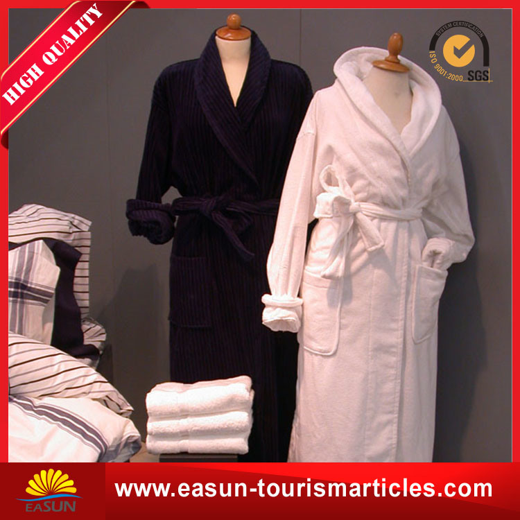 Hotel & Travel Unisex Long Sleeve Thick Warm Velour Bathrobe