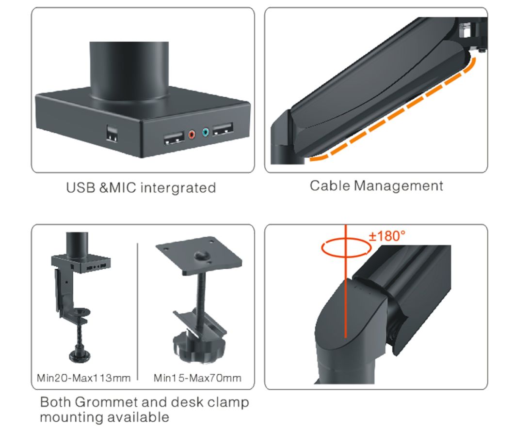 Gas Lift Desktop Mount (LCD 3001N)