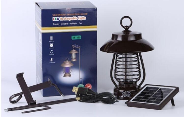 Saving Energy Rechargeable Insect Killer Lights High Voltage Solar Anti Mosquito Killer Lamp