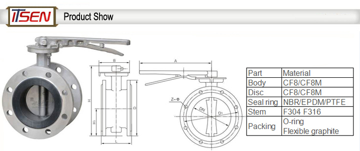 Stainless Steel Sanitary Butterfly Valve Gas Control Butterfly Valve Wafer Rubber Lined Butterfly Valve