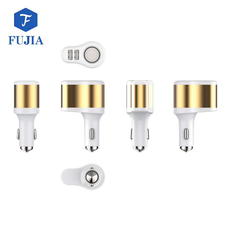 Car Charger Cup Phone Holder Cigarette Lighter Sockets Power Adapter with Dual USB Ports LED for iPhone Android