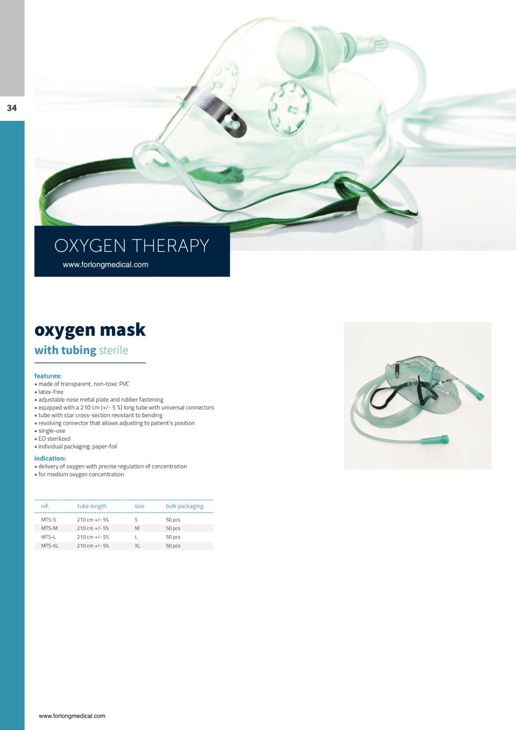 Standard Disposable Oxygen Mask with Tubing