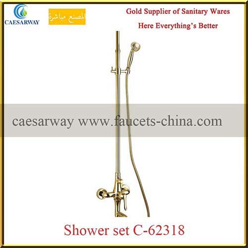 Rose Golden Sanitary Ware Bathroom Wash Faucet Shower Set B-62018