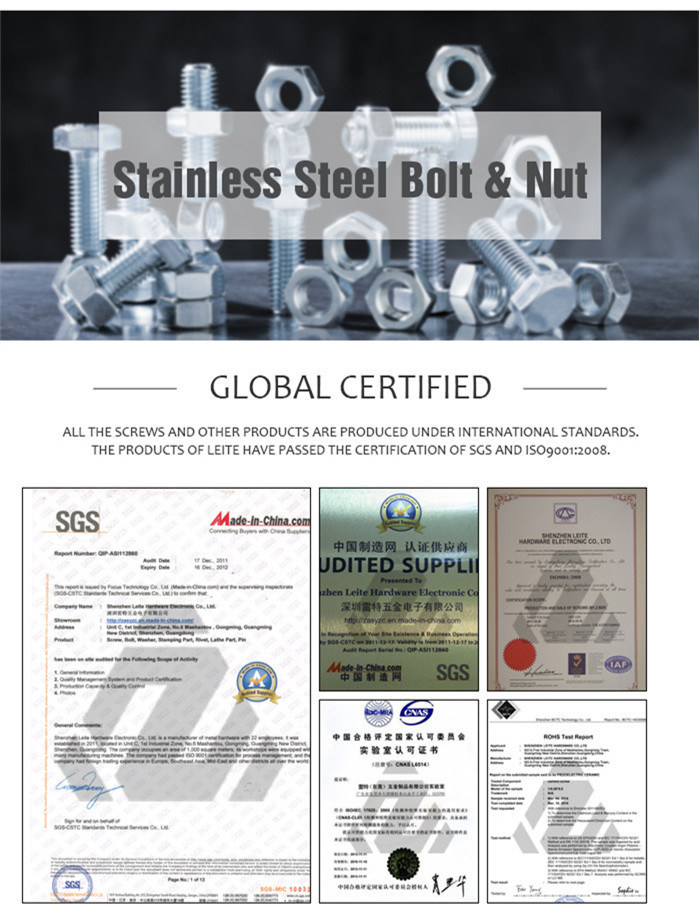 Stainless Steel U-Bolt DIN 933 CNC Machining Stud Bolt SS316