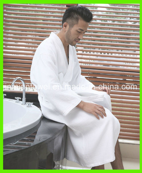 Women's & Men's Terry Robe Plush Cotton SPA Kimono Bathrobe, White