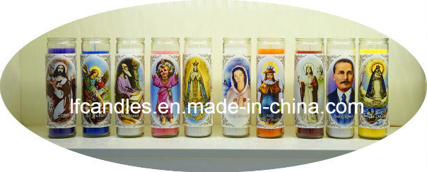 Hot Sale 7 Days Religious Glass Jar Candle