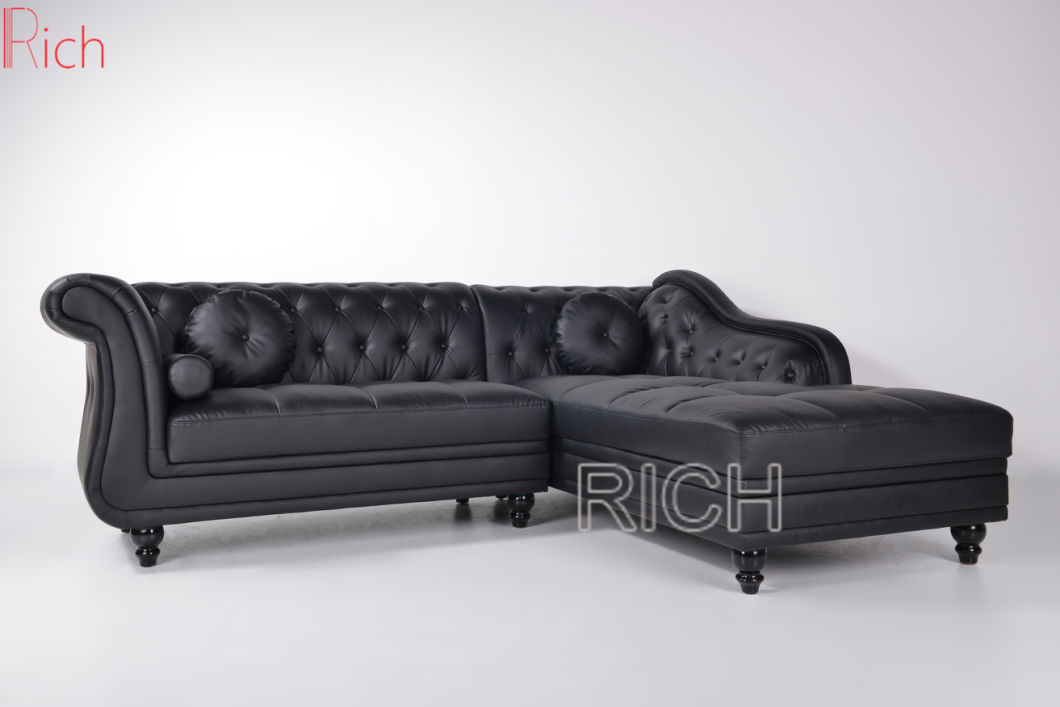 Modern Home Furniture Hotel Lobby Receiption Sectional Leather Sofa