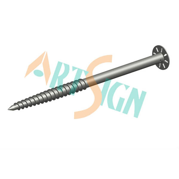 Flange-Type Ground Screw with Screw Anchor